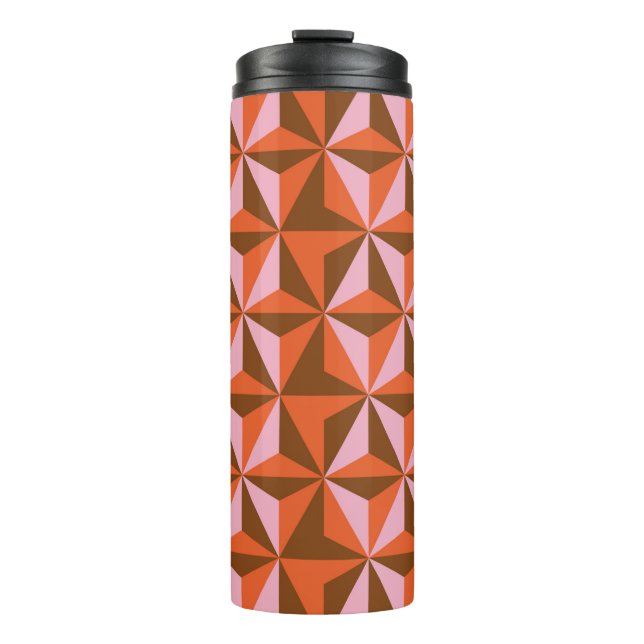 70s retro vintage pattern background thermal tumbler (Front)