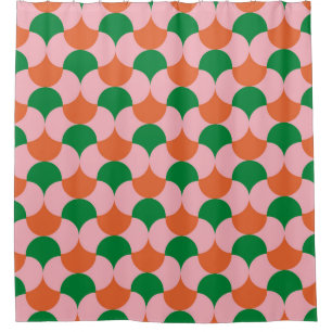 70s retro vintage pattern backgroundretro, 70s, ge shower curtain