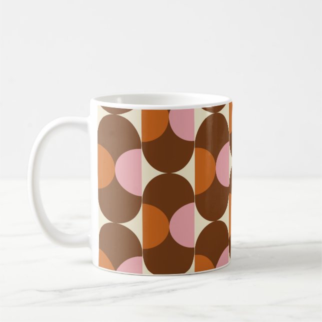 70s retro vintage pattern backgroundvintage, geome coffee mug (Left)