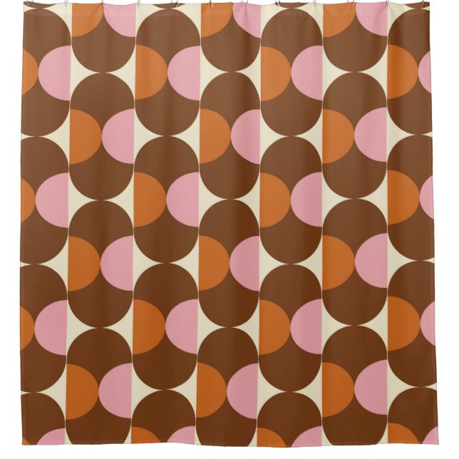 70s retro vintage pattern backgroundvintage, geome shower curtain (Front)