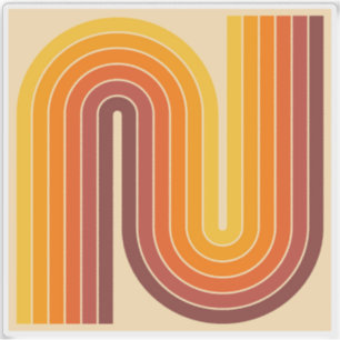 70s Retro Vintage Style Geometric Design