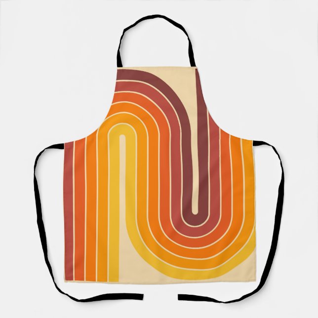 70s Retro Vintage Style Geometric Design Apron (Front)