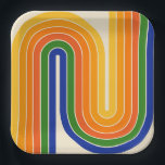 70s Retro Vintage Style Geometric Design Paper Plate<br><div class="desc">Colorful 1970s Style Retro Vintage Geometric Design.</div>