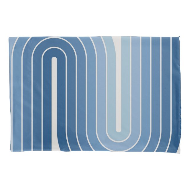 70s Retro Vintage Style Geometric Design Pillowcase (Front-Left)