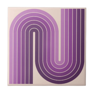 70s Retro Vintage Style Geometric Design Tile