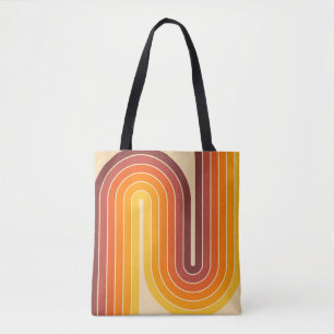 70s Retro Vintage Style Geometric Design Tote Bag