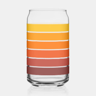 70s Retro Vintage Style Geometric Pattern Can Glass