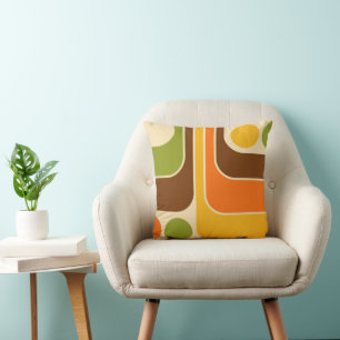 70s Retro Vintage Style Geometric Pattern Cushion