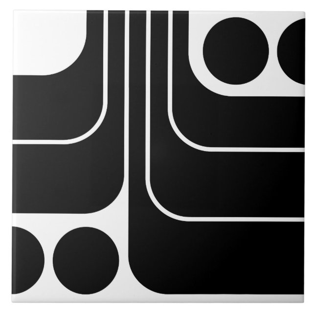 70s Retro Vintage Style Geometric Pattern Tile (Front)