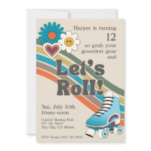 70's Roller Skating Birthday Party Invitation