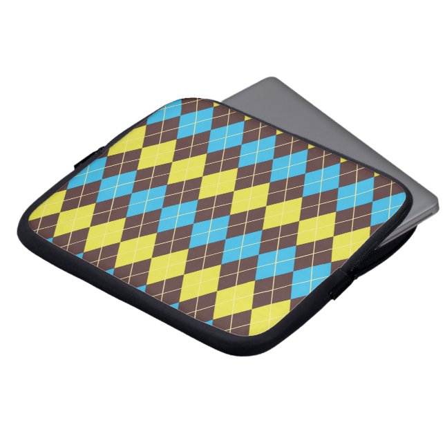 70s Scottish Tartan-Pattern Laptop Sleeve (Front Top)