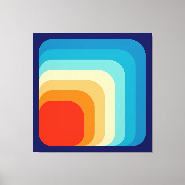 70s Square Rainbow Canvas Print (Front)