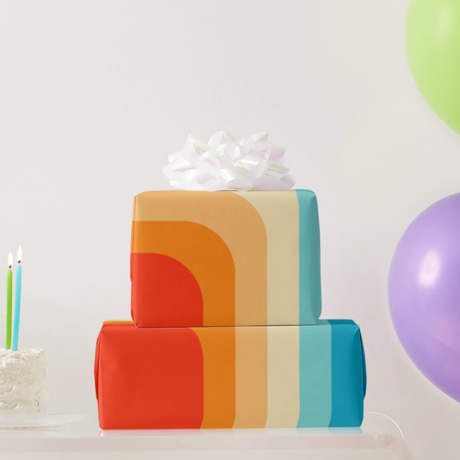 70s Square Rainbow Wrapping Paper (Party Gifts)