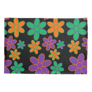 70s Style Flowers on a Pillow Case
