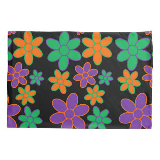70s Style Flowers on a Pillow Case