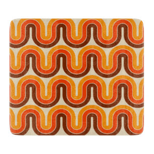70s Style Geometric Design Cutting Board