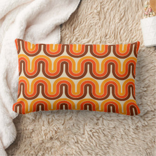 70s Style Geometric Design Lumbar Cushion
