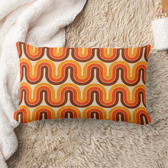 70s Style  Geometric Design Lumbar Cushion (Blanket)