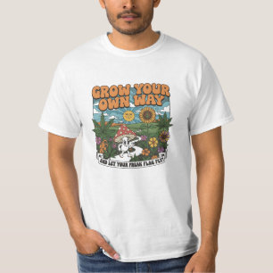 70s Style Groovy Nature Illustration T-Shirt