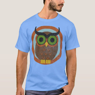 70s Style Owl faded Baseball T-Shirt