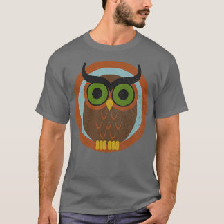 70s Style Owl faded Pillow T-Shirt
