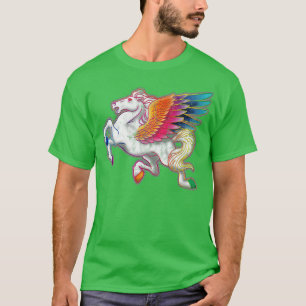 70s Style Rainbow Pegasus T-Shirt