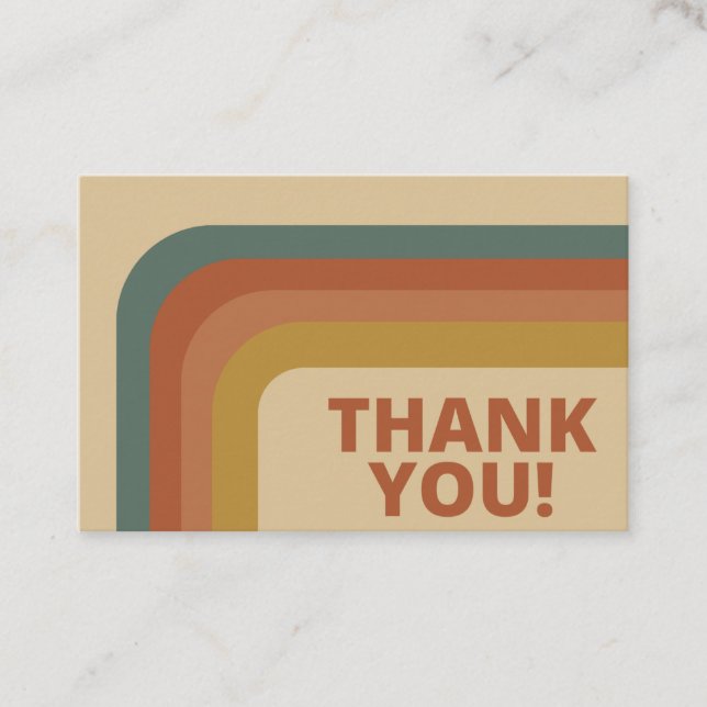 70's Style Retro THANK YOU Business Card (Front)
