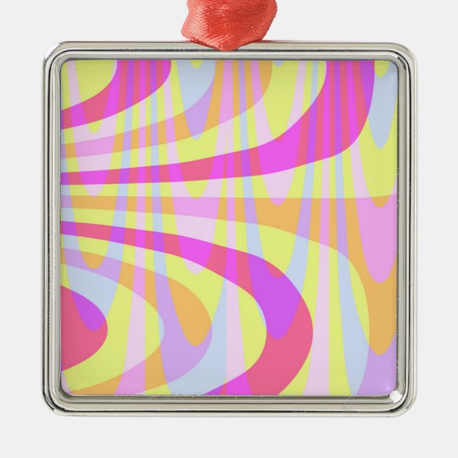 70's Swirls Metal Tree Decoration (Front)