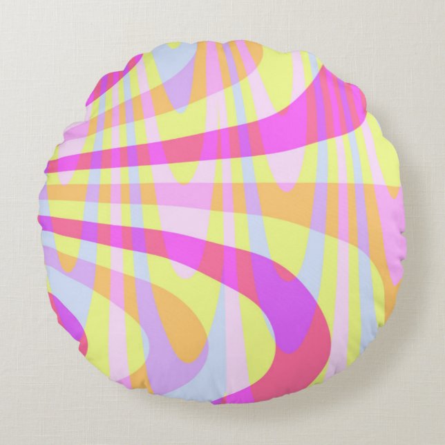70's Swirls Round Cushion (Front)