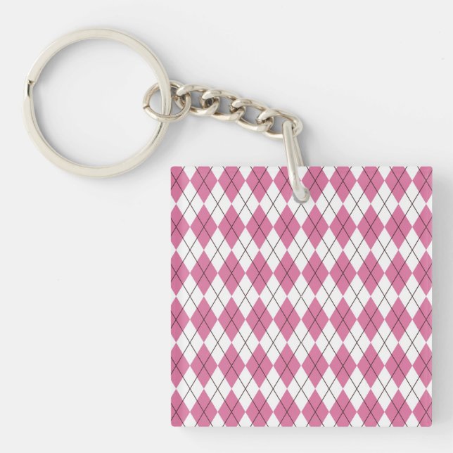 70s Tartan-Pattern Pinky Key Ring (Front)