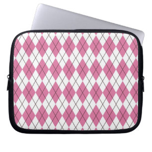70s Tartan-Pattern Pinky Laptop Sleeve