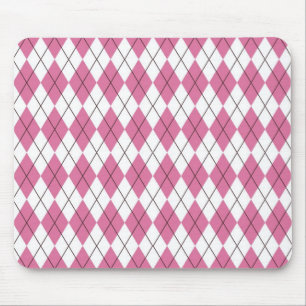 70s Tartan-Pattern Pinky Mouse Pad