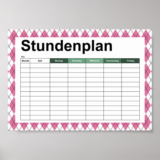 70s Tartan-Pattern Pinky Poster (Front)