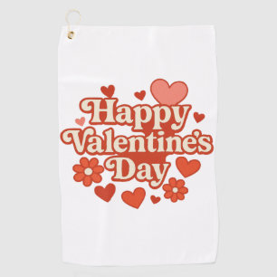 70s, Valentine's Day artwork Golf Towel