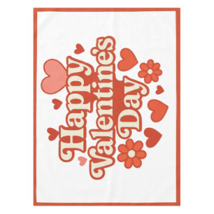 70s, Valentine's Day artwork Tablecloth