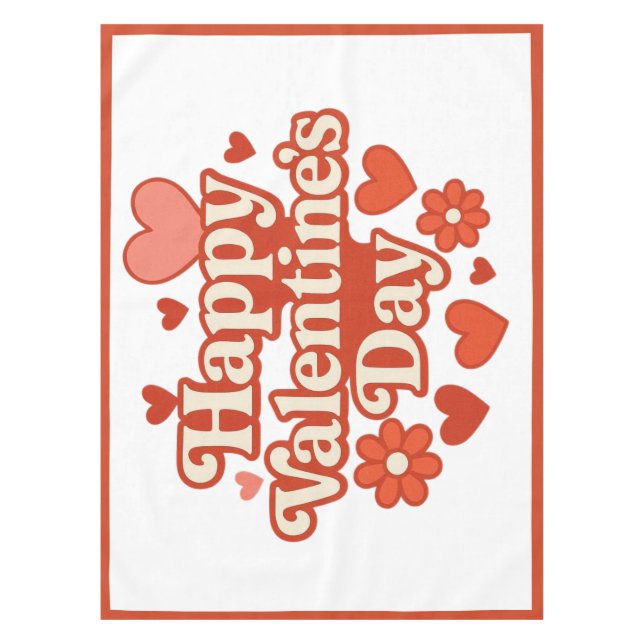 70s, Valentine's Day artwork Tablecloth (Front)