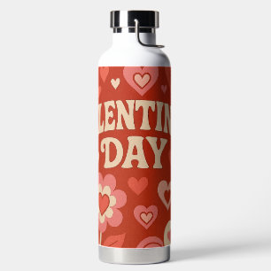 70s, Valentine's Day artwork Water Bottle