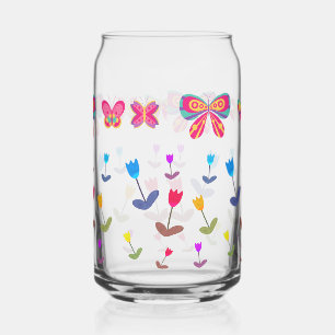70s vibe flowers can glass