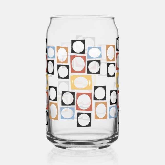 70s vibe  flowers can glass (Left)