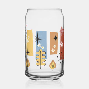 70s vibe flowers can glass
