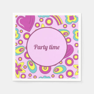 70's Vibes Purple Colour Summer Pattern Napkin