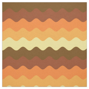 70s vintage brown yellow orange wave stripes fabric