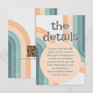 70s Vintage Rainbow Wedding Enclosure Card