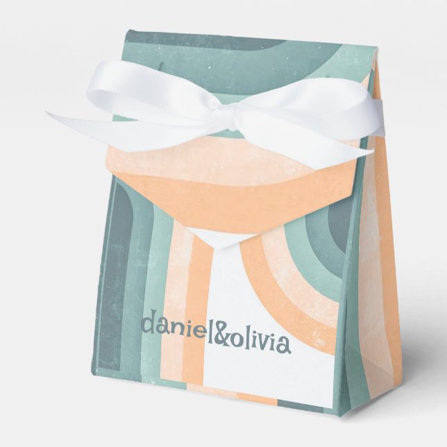 70s Vintage Rainbow Wedding Favour Box (Front Side)