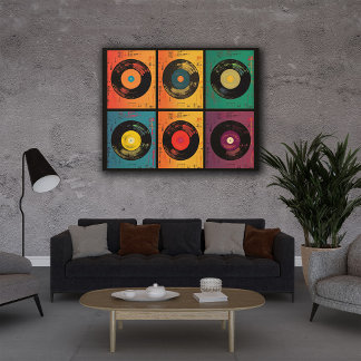 70s Vinyl Record Pattern Retro Poster