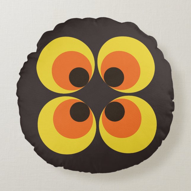 70s Wallpaper Round Cushion (Front)