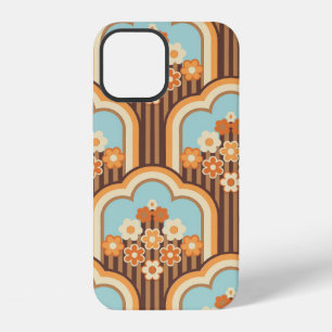 70s wallpaper seamless design, vintage flowers iPhone 12 case