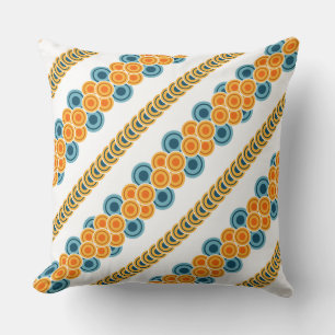 70's years circle rows diag throw pillow