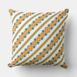 70's years circle rows small diag throw pillow
