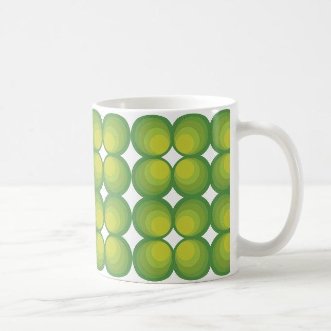 70's years green circle rows... coffee mug (Right)